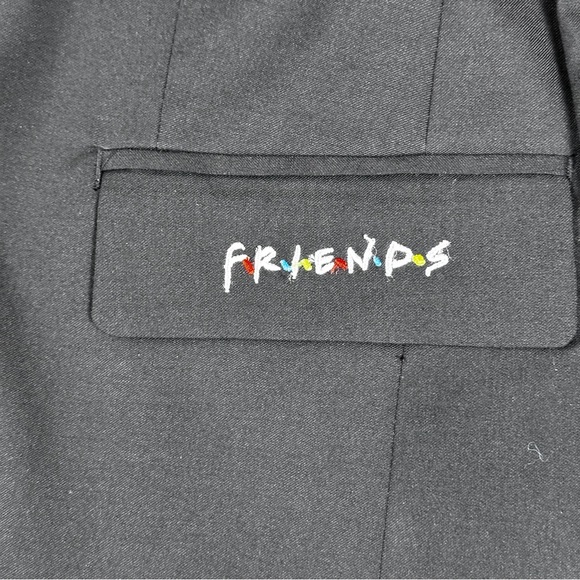 NWT Friends TV Show Black Blazer Size 18 Embroidered Logo Jacket Plus Size